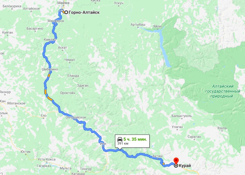 Маршрут по Алтаю на машине за 10 дней